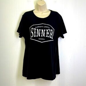 District Made - Aaron Lewis Sinner Original Graphic Short Sleeve T Shirt XXL